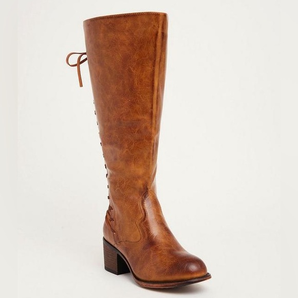 Torrid Distressed Lace Up Back Knee-High Boots Size 9 Wide Width - Picture 14 of 16
